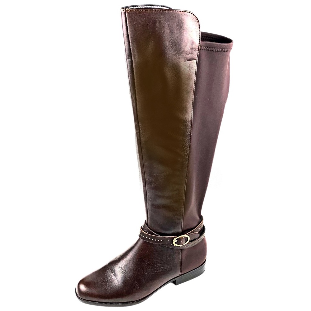 Bandolino Cassia Brown Leather High Boots Size 8.5
